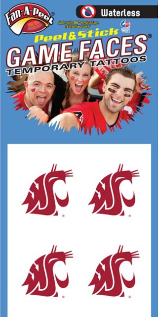 Washington State University Cougars Waterless Tattoo 4-Pack