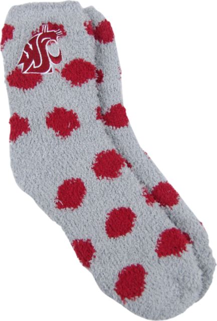 Washington State University Fuzzy Dot Socks