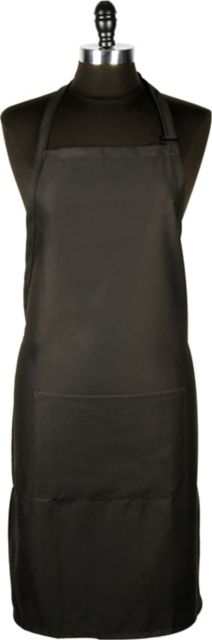 Bib Apron with Pocket - Black, 33'' Long  x 23'' Wide.