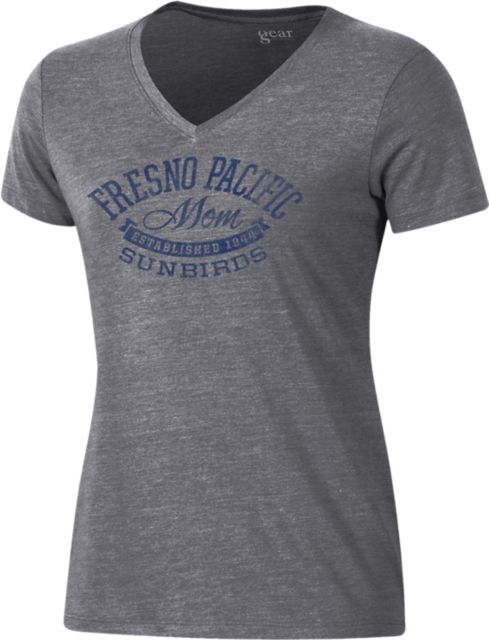 Fresno Pacific University Mom Women's V- Neck Short Sleeve T-Shirt