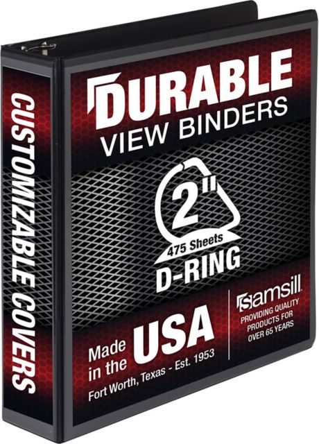 BINDER 2 IN DURABLE VIEW BLACK