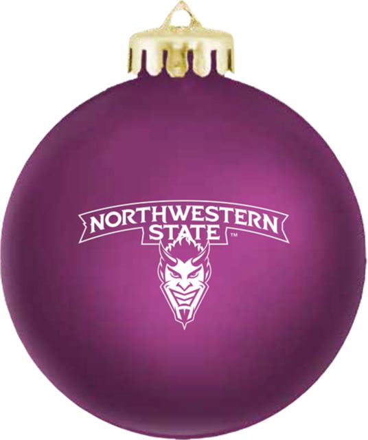 Northwestern State University Demons Round Shatterproof Ornament