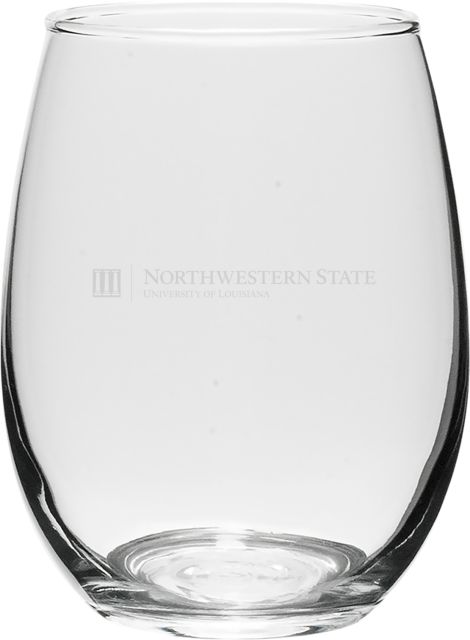 Northwestern State University 15 oz. Stemless Wine Glass
