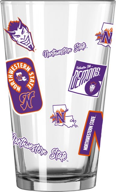 Northwestern State University 16 oz. Glass