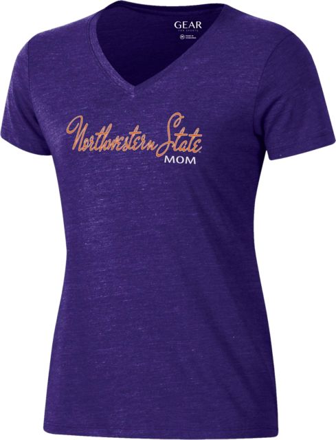 Northwestern State University Mom Women's V-Neck Short Sleeve T-Shirt