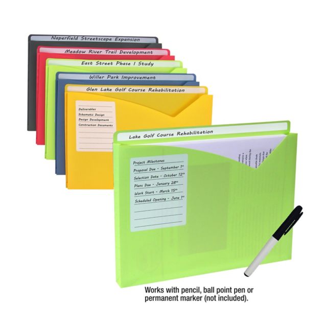 Write-On Poly File Jackets 10 Pack
