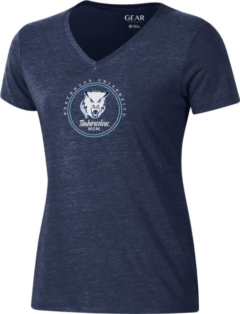 Northwood University  Woody Women's Mom V-Neck Short Sleeve T-Shirt