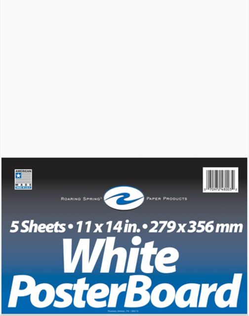 Poster Board, 11 x 14, White, Pack Of 5 - Zerbee