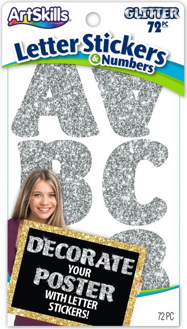 GLITTER LETTER & NUMBER SILVER