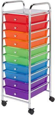 Honey Can Do 10-Drawer Gold Rolling Storage Cart