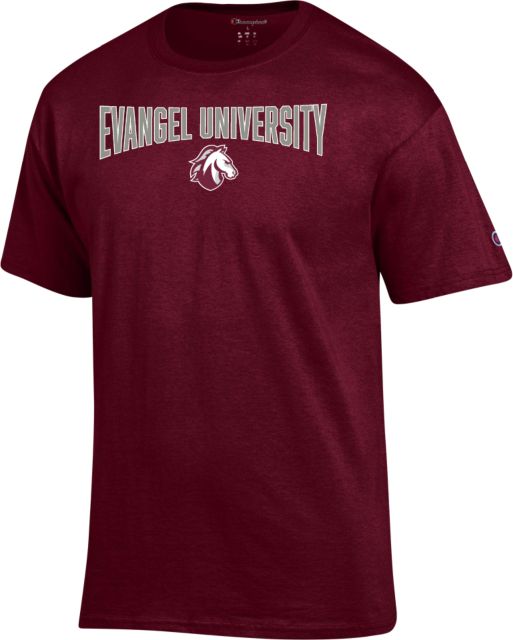 Evangel Champion T Shirt Evangel with Mascot