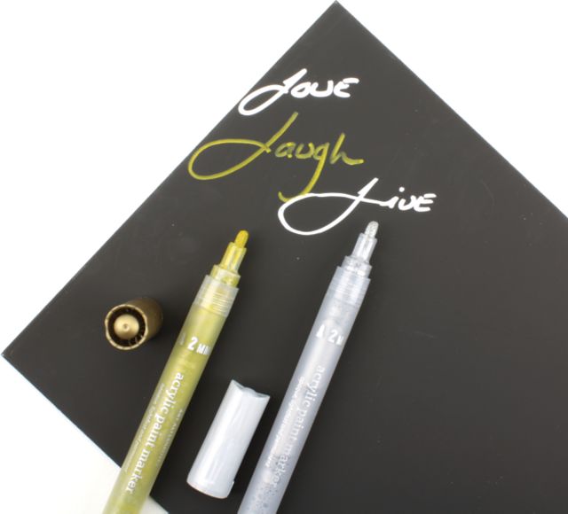Acrylic Marker 2mm Silver/Gold 2 Pack