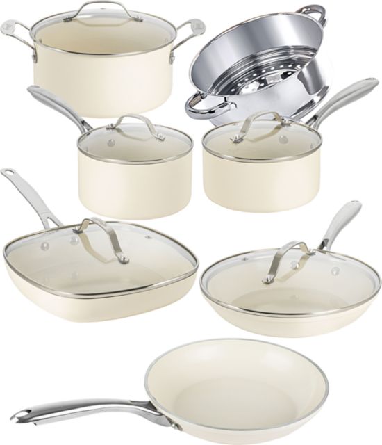 12pc Cream Cookware Set