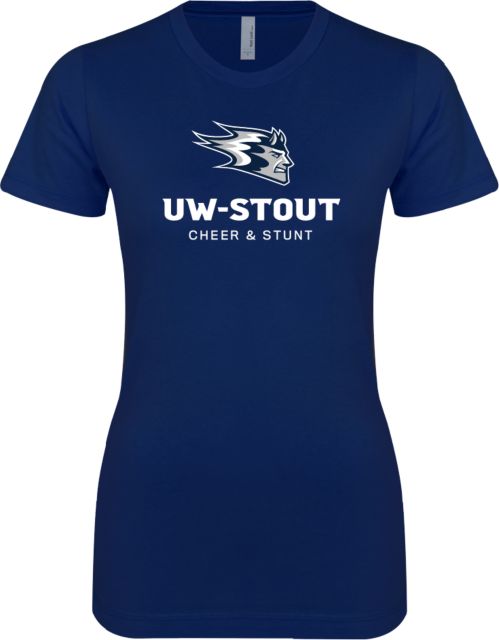 University of Wisconsin - Stout Next Level Womens Boyfriend Tee Cheer & Stunt - ONLINE ONLY