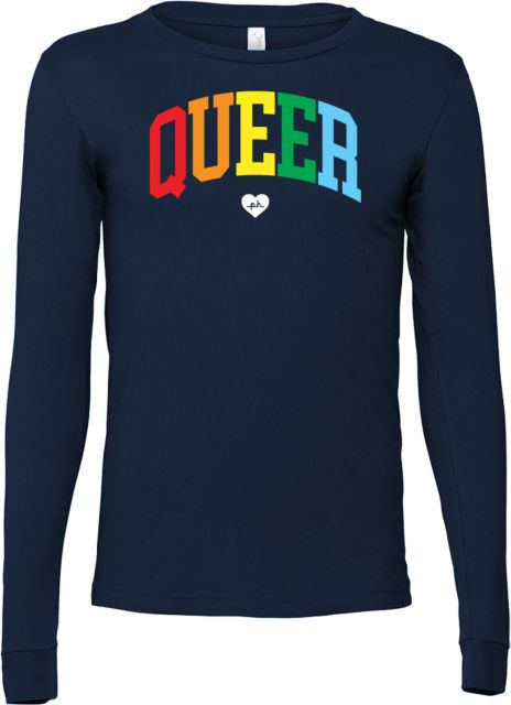 University of Wisconsin - Stout Bella + Canvas Jersey Cotton Long Sleeve T-Shirt Queer Arched - ONLINE ONLY