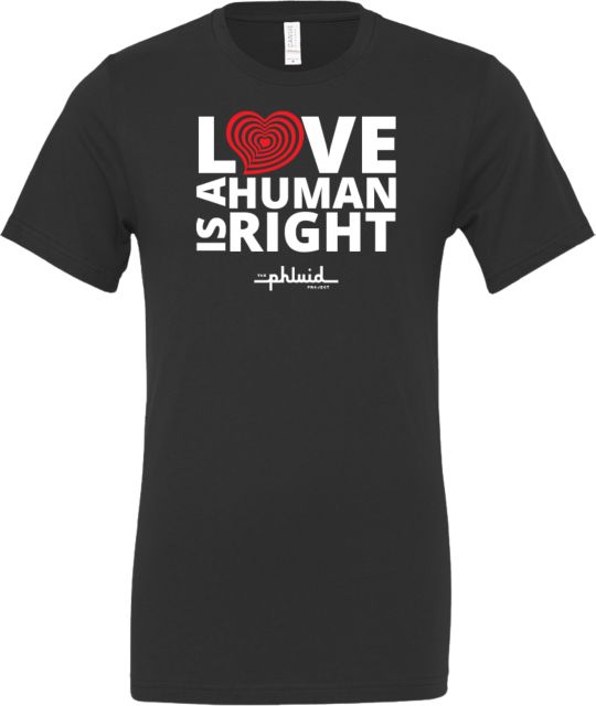 University of Wisconsin - Stout Bella + Canvas Jersey Cotton T-Shirt Love is a Human Right - ONLINE ONLY