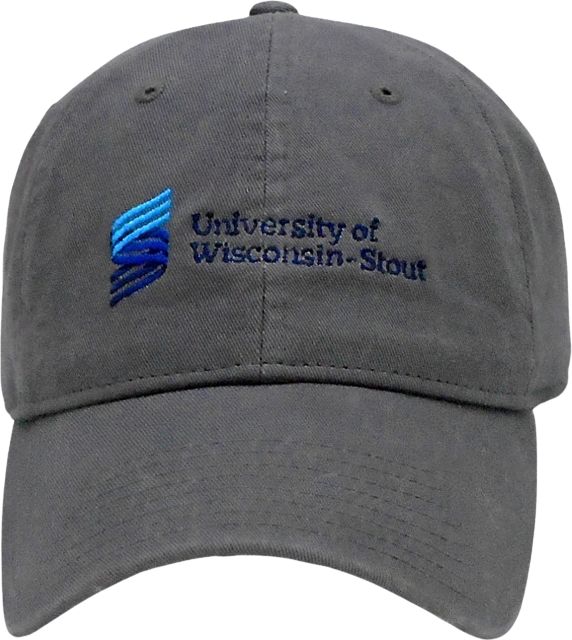 UW-Stout WI college baseball cap hat grey blue University Wisconsin Stout Blue Devil Adjustable Baseball  main image 4