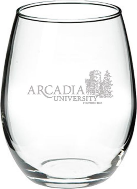 Arcadia University Bookstore 21 oz. Stemless Wine Glass