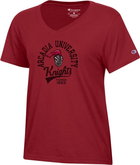 Arcadia University Bookstore Scarlet Knights Women's V-Neck Short Sleeve T-Shirt