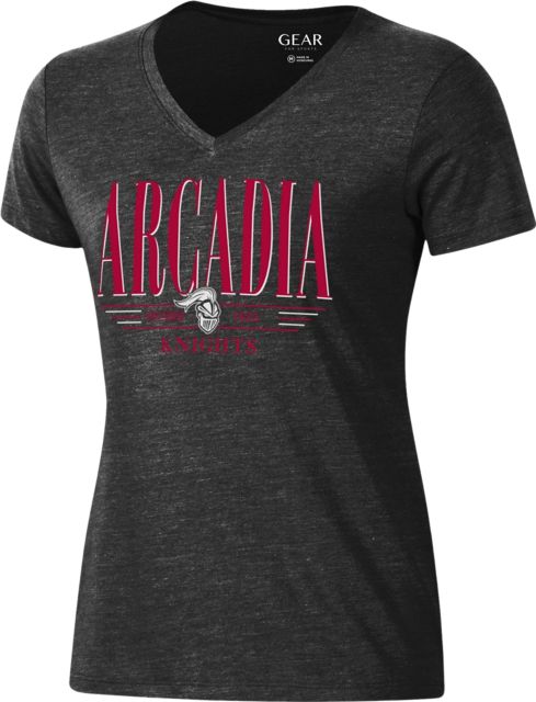 Arcadia University Bookstore Scarlet Knights Women's V-Neck Short Sleeve T-Shirt
