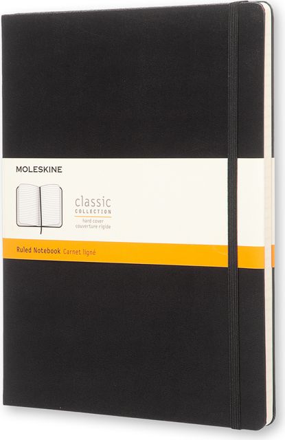 MS XL RULED BLACK HARDCOVER: Bill's Bookstore
