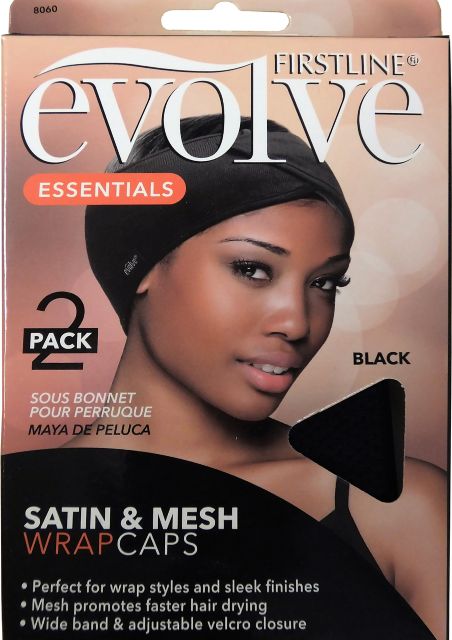 Evolve Satin Mesh Wrap Cap 2 ct