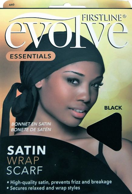 Evolve Satin Wrap Scarf Black