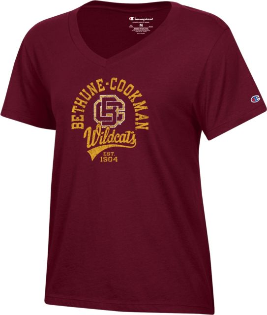 Bethune-Cookman University Wildcats Women's V-Neck Short Sleeve T-Shirt
