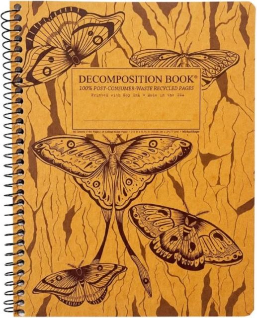 Midnight Moths Spiral Decomposition Notebook