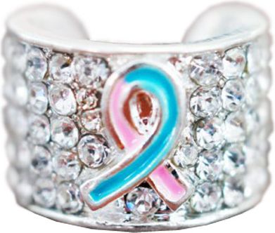 CHARMED STETHOSCOPE CHARM-PINK AND BLUE RIBBON