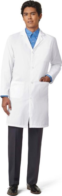 Mens White Fashion Fab Poplin Lab Coat Staff Length Large