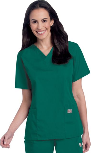 Scrub Zone Women's 3-Pocket V-Neck Scrub Top Hunter Xtra Small
