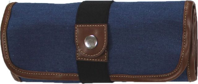 CANVAS PENCIL ROLL UP CASE DENIM 36 CAPACITY