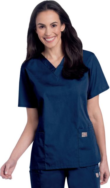 Scrub Zone Women's 3-Pocket V-Neck Scrub Top Navy Xtra Small