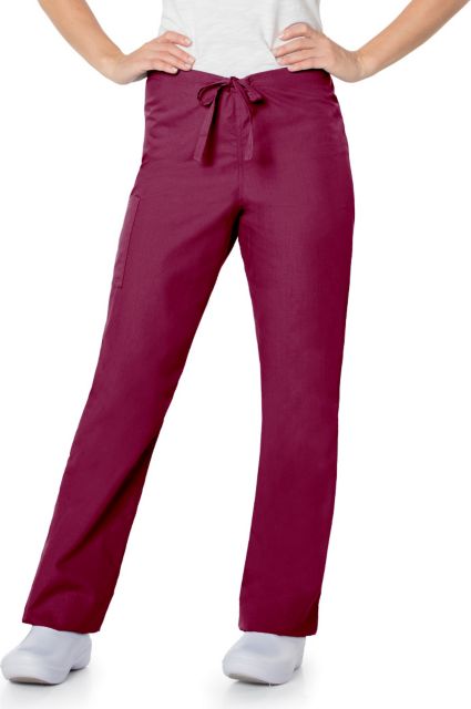 Scrub Zone Unisex Straight-Leg Cargo Scrub Pants Wine Xtra Large