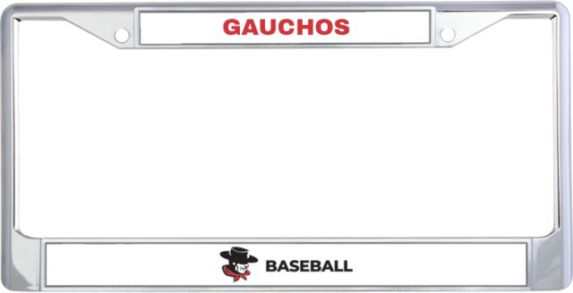 Glendale Metal License Plate Frame in GGA Gauchos Baseball - ONLINE ONLY