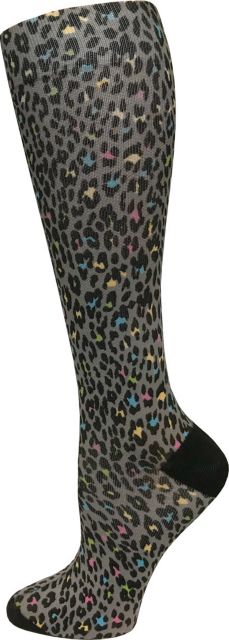 12IN SOFT COMFORT COMPRESSION SOCKS-LEOPARDS GREY
