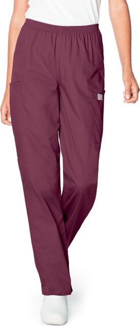 Scrub Zone Women's Straight-Leg Cargo Scrub Pants Wine Xtra Small