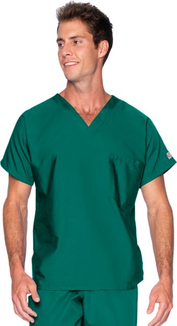 Scrub Zone Unisex 1-Pocket V-Neck Scrub Top Hunter Xtra Large
