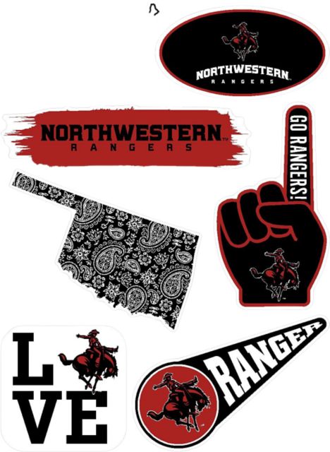 Northwestern Oklahoma State University 7.5'' x 7.5'' Sticker Sheet
