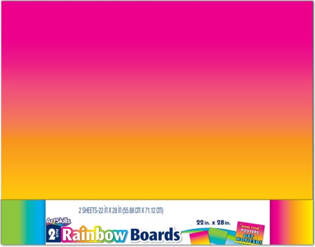 Pen + Gear White Poster Board with Rainbow Glitter Frame, 22x28