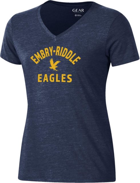 Embry Riddle Aeronautical University Eagles Women's V-Neck Short Sleeve T-Shirt