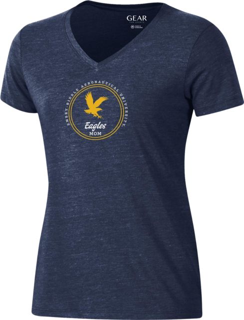 Embry Riddle Aeronautical University Eagles Mom Women's V-Neck Short Sleeve T-Shirt
