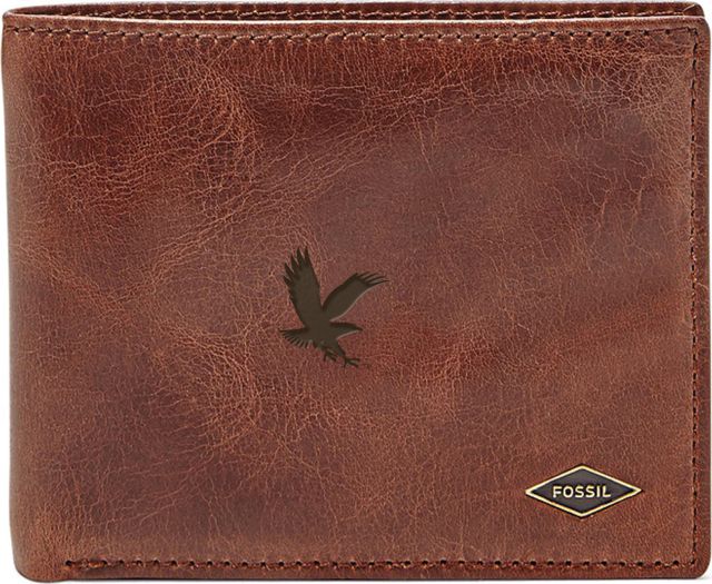Fossil Leather Ryan RFID Flip ID Bifold - Dark Brown - ONLINE ONLY