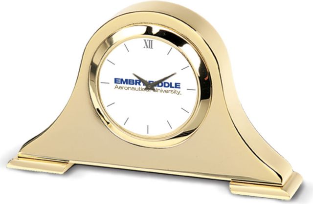 CSI Gold Napoleon Desk Clock With Colored Medallion - ONLINE ONLY