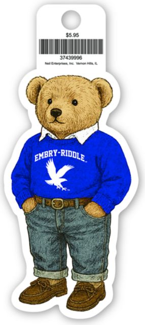 Embry Riddle Aeronautical University Teddy Bear Vinyl Sticker
