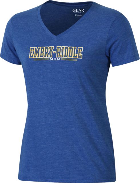 Embry Riddle Aeronautical University Mom Women's Triblend V-Neck Short Sleeve T-Shirt