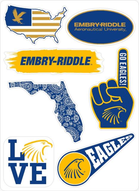 Embry Riddle Aeronautical University 7.5'' x 7.5'' Sticker Sheet