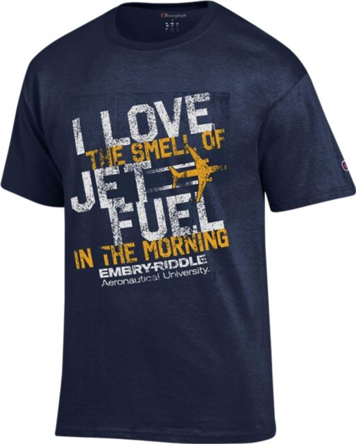 Embry Riddle Aeronautical University "I Love the Smell of Jet Fuel in the Morning" Short Sleeve T-Shirt