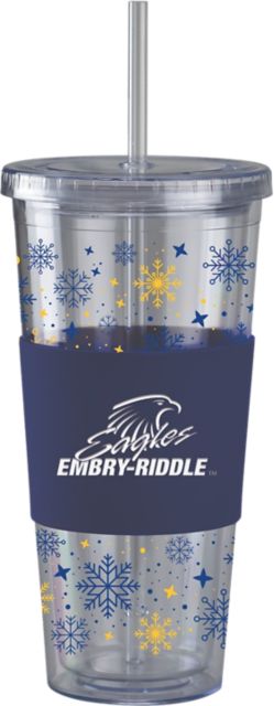 Embry Riddle Aeronautical University Straw Snowflake Tumbler